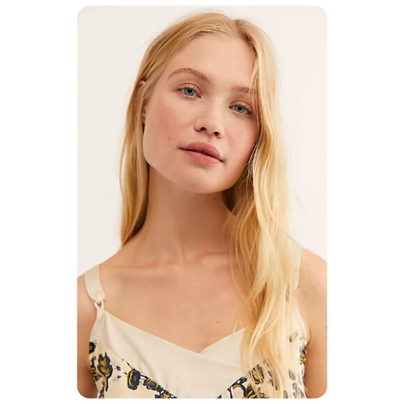 Free People Floral Camisole in Cream and Yellow - Picture 3 of 7